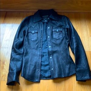 True Religion All Leather Calf Skin Shirt